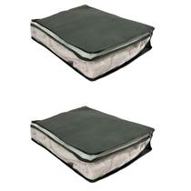 Kit 2 Organizador de Guarda Roupas e Gavetas Cinza PP