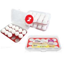 Kit 2 Organizador de Ovos 15 Divisórias Conservador Geladeira Design Empilhável