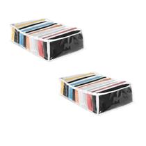 Kit 2 Organizador de Roupa Gavetas Camiseta Colmeia Transparente 25x35x10 10 Divisórias