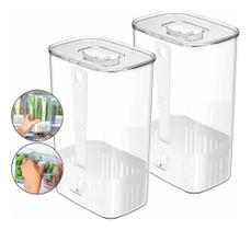 Kit 2 Organizador De Temperos Clear Fresh 2,3l Cozinha Geladeira