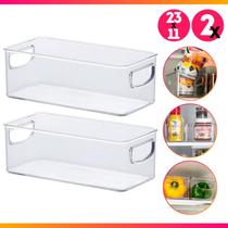 Kit 2 Organizador Diamond 23 x 11 x 8 cm Cesto Caixa Organizadora de Geladeira Acríico - Paramount