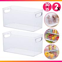 Kit 2 Organizador Diamond Cesto Caixa 30 x 15 x 15 cm Armários Banheiro Acrílico Modular - Paramount