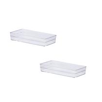 Kit 2 Organizador Diamond Transparente 30x15x5,2