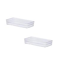 Kit 2 Organizador Diamond Transparente 30x15x5,2