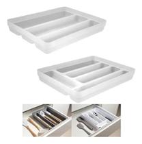 Kit 2 Organizador Gaveta Divisor Talheres Porta Utensílios Cozinha Logic - Ou
