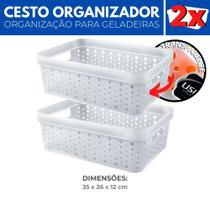 Kit 2 Organizador Geladeira Cesto Transparente Cozinha 11L - Usual Utilidades