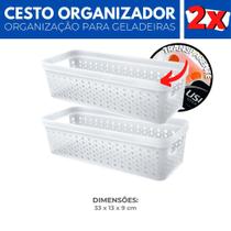 Kit 2 Organizador Geladeira Cesto Transparente Cozinha 3 L Kit 2 Organizador Geladeira Cesto Transparente Cozinha 3 L