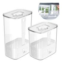 Kit 2 Organizador Geladeira P/ Temperos Clear Fresh 1,5l E 2,3l Ou