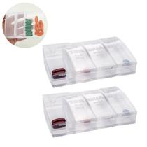 Kit 2 Organizador medicamentos porta comprimidos duplo 8 compartimentos cápsulas suplementos drágeas