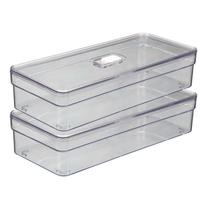 Kit 2 Organizador Multiuso Acrilico Ideal Geladeira Resistente Kit 2 Organizador Multiuso Acrilico Ideal Geladeira Resistente