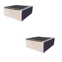 Kit 2 Organizador Nylon 60x45x30 Preto Lençol Toalha Edredom