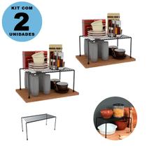 Kit 2 Organizador para Armário Quarto Cozinha Banheiro Aramado