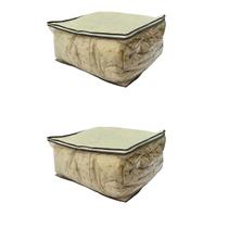 Kit 2 Organizador Para Guarda Roupa Multiuso Marfim GG