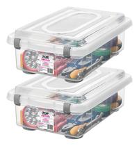 Kit 2 Organizador Pequena Rígida Cristal Empilhável 8,6 Litros Kit 2 Organizador Pequena Rígida Cristal Empilhável 8,6 Litros