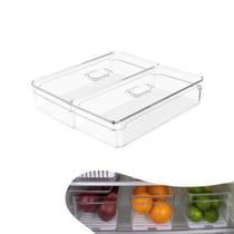 Kit 2 Organizador Porta Mantimento 5 L C/ Tampa Geladeira Fruta Verdura Clear Fresh - Ou Kit 2 Organizador Porta Mantimento 5 L C/ Tampa Geladeira Fruta Verdura Clear Fresh - Ou
