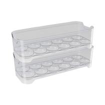 Kit 2 Organizador Porta Ovos Dispenser Geladeira Transparente