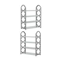 kit 2 Organizador Sapateira Multiuso Calçados Apartamento 4 Andares Gray Estante Sapatos Lavanderia kit 2 Organizador Sapateira Multiuso Calçados Apartamento 4 Andares Gray Estante Sapatos Lavanderia