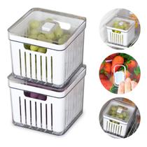 Kit 2 Organizadores 2,8 Litro Geladeira Armário Casa Cozinha