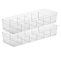 Kit 2 Organizadores Armários Acrílico 6 Divisórias Cozinha Closet Quarto