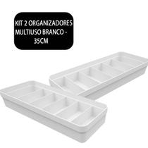 Kit 2 Organizadores c/ Compartilhamentos Gaveta Armário Cozinha Branco - Paramount 3