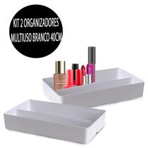 Kit 2 Organizadores c/ Compartilhamentos Gaveta Armário Cozinha Branco