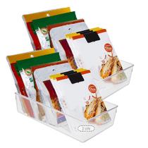 Kit 2 Organizadores Caixa Guarda Multiuso Armário Geladeira