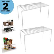 Kit 2 Organizadores Cozinha Médio Prateleira Aramado Pintura Epóxi