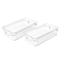 Kit 2 Organizadores de Gaveta Dispensa Modular 30cm Multiuso Clear Ou
