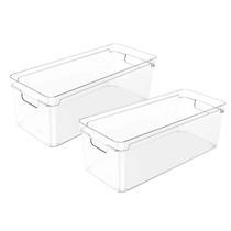 Kit 2 Organizadores de Gaveta Dispensa Modular 37cm Multiuso Clear Ou