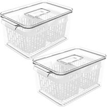 Kit 2 Organizadores de Geladeira 3,2L Cestos Escorredor Dry Multiuso Coza Pequeno Kit 2 Organizadores de Geladeira 3,2L Cestos Escorredor Dry Multiuso Coza Pequeno