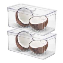 Kit 2 Organizadores De Geladeira 5L Com Tampa Escorredor Kit 2 Organizadores De Geladeira 5L Com Tampa Escorredor