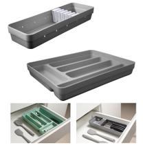Kit 2 Organizadores Gavetas Porta Facas Talheres Armário Cozinha Logic - Ou