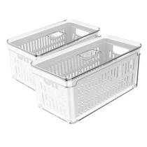 Kit 2 Organizadores Geladeira Tampa E Cesto Drenagem 5