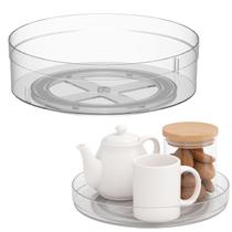 Kit 2 Organizadores Giratórios 360 para Cozinha Mesa Armário Penteadeira Multiuso Transparente para Condimentos Louças Garrafas Doces Maquiagem