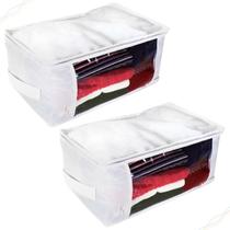 Kit 2 Organizadores Multiuso de Guarda Roupa Flexível com Ziper e Visor