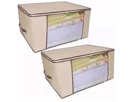 Kit 2 Organizadores Multiuso Marfim 60x45x30cm 621 VB Home