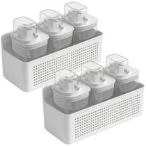Kit 2 Organizadores Parede Armário 6 Dispenser Flow 1L Pote Produtos de Limpeza Lavanderia Cozinha Kit 2 Organizadores Parede Armário 6 Dispenser Flow 1L Pote Produtos de Limpeza Lavanderia Cozinha