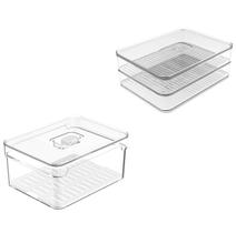 Kit 2 Organizadores Porta Frios Mantimento Fruta Verdura Geladeira Clear Fresh - Ou