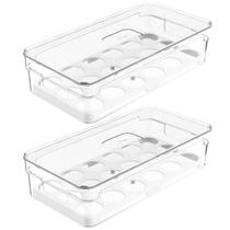 Kit 2 Organizadores Porta Ovos Com Tampa Caixas De Armazenamento Para Ovos 18 Un Cada Clear Fresh OU Kit 2 Organizadores Porta Ovos Com Tampa Caixas De Armazenamento Para Ovos 18 Un Cada Clear Fresh OU