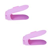 Kit 2 Organizadores Reforçado de Sapatos Com Regulagem de Altura Rosa