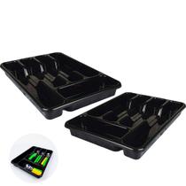Kit 2 Organizadores Separador Divisor talheres Porta Facas Garfo Colher Gaveta Cozinha Preto - AMZ Kit 2 Organizadores Separador Divisor talheres Porta Facas Garfo Colher Gaveta Cozinha Preto - AMZ