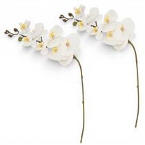 Kit 2 Orquídea De Silicone Toque Real Flor Permanente 89cm