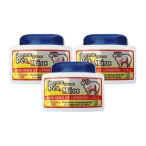Kit 2 ou 3 Cremes Sebo de Carneiro Pés e Mãos San Jully 240g Hidratação com Argan e Uréia