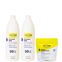 Kit 2 Ox 20 Vol + 1 Pó Descolorante Bleach 9 Tons Yellow