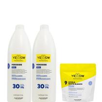 Kit 2 Ox 30 Vol + 1 Pó Descolorante Bleach 9 Tons Yellow