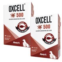 Kit 2 Oxcell 500mg Suplemento Alimentar Avert para Cães e Gatos 30 Cápsulas