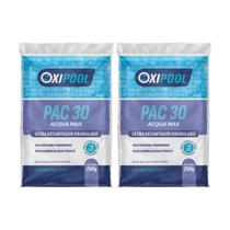 Kit 2 Oxipool Acquamax Pac 30 Ultra Decantador Granulado 250g Piscinas