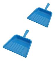 KIT 2 Pá De Lixo Limpeza Plástica De Mão Com Cabo Resistente