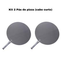 Kit 2 Pá De Pizza Em Aluminio Cabo Curto 35cm Issi Grill