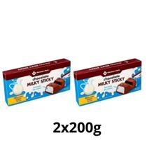 Kit 2 pack chocolate ao leite milky sticky members mark 200g cremoso, macio e irresistível